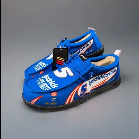 Hey Dude NASCAR Kyle Larson #5 Wally Electric Blue Men\'s Slip On Shoes HeyDudes HEYDUDE releases NASCAR collection with five unique designs main image 3